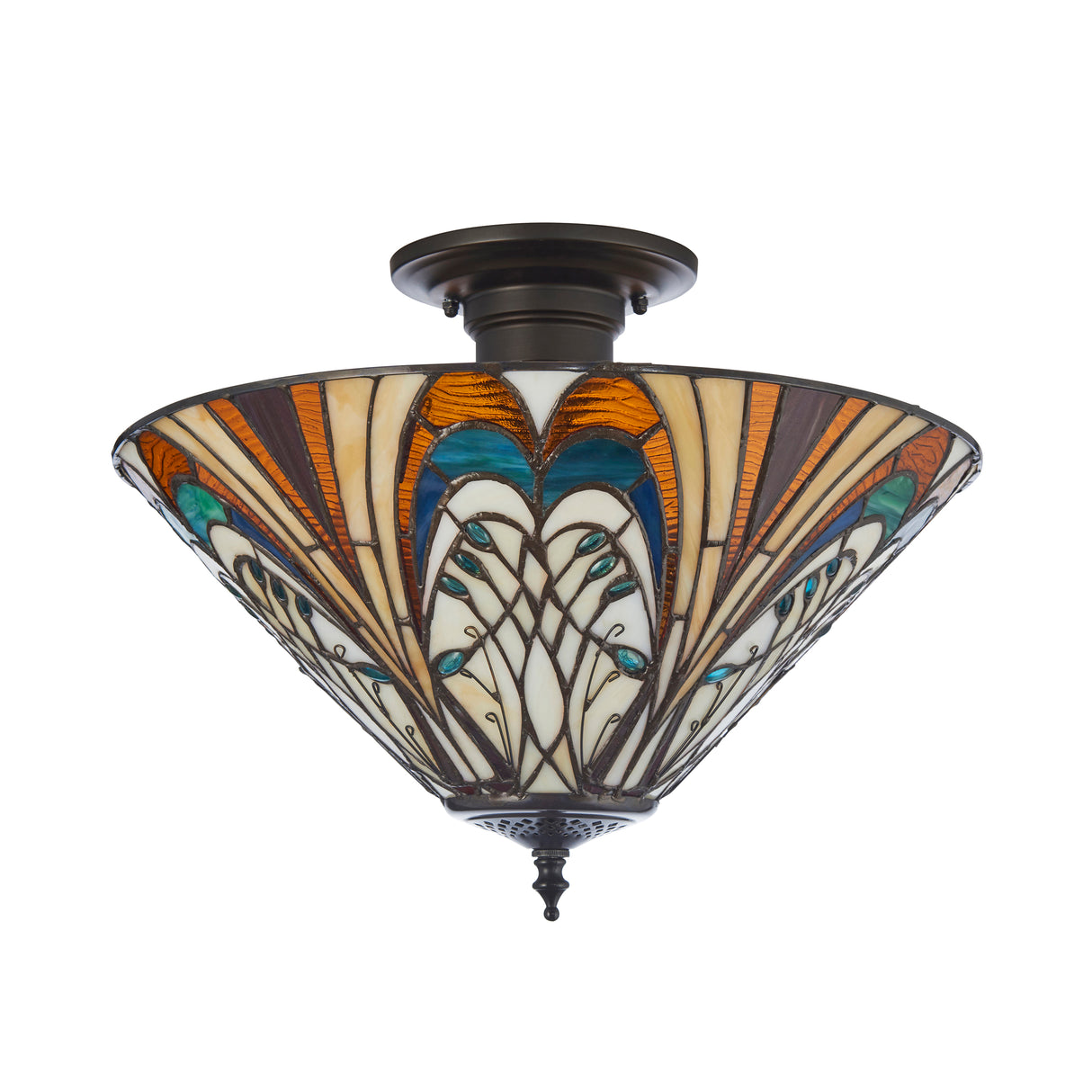 Tiffany Hector 3lt Semi Flush Ceiling Light