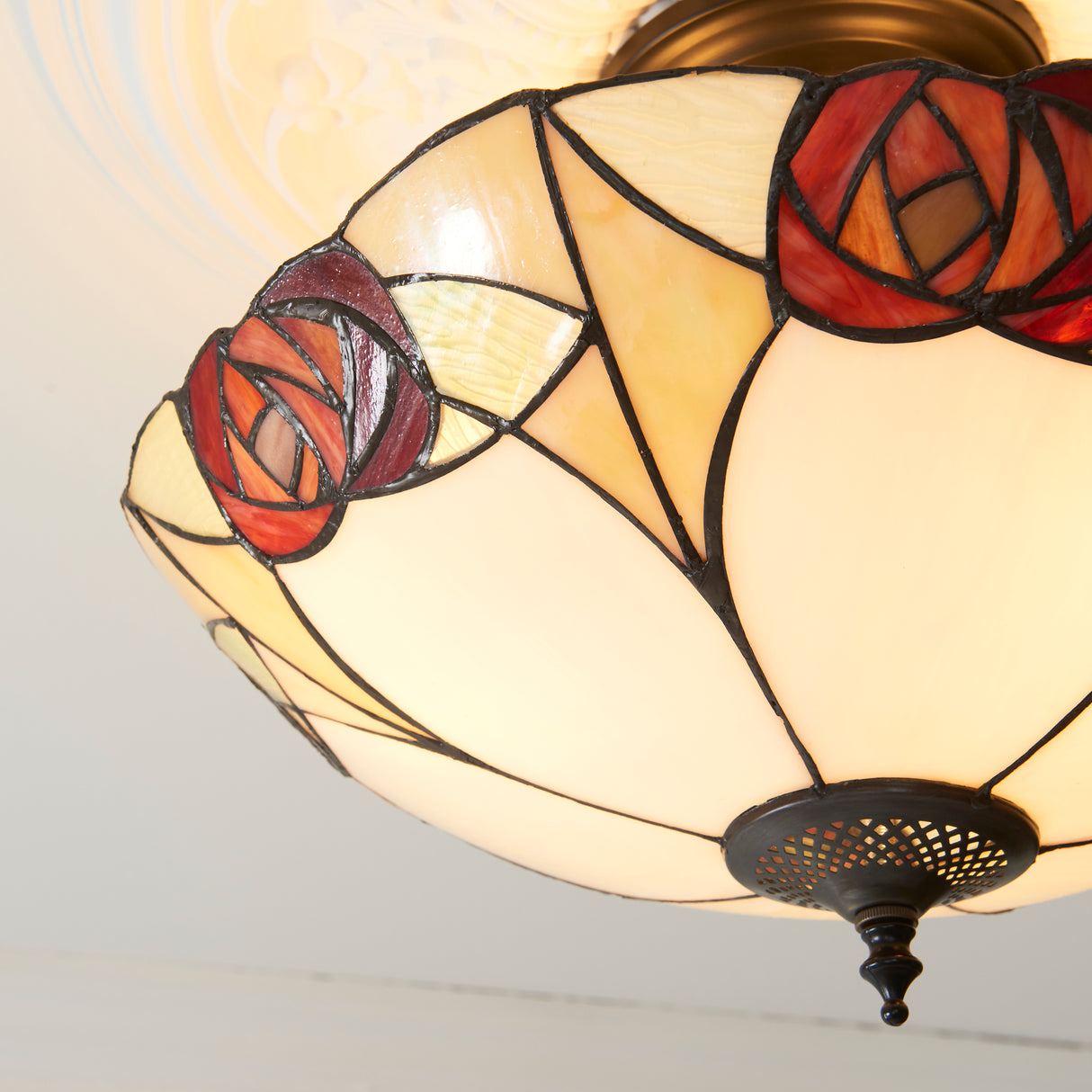 Tiffany Ingram 3lt Semi Flush Ceiling Light
