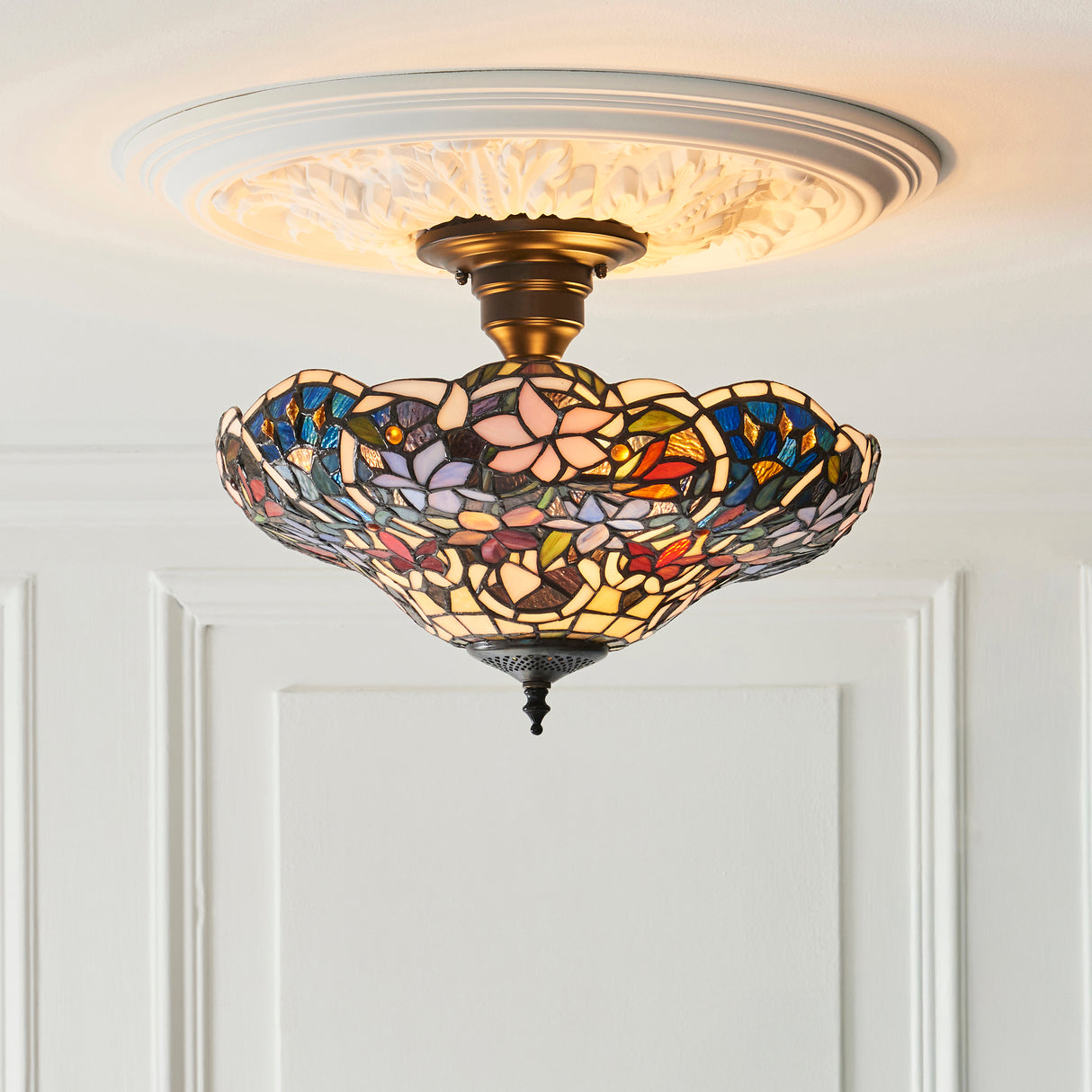 Tiffany Sullivan 3lt Semi Flush Ceiling Light