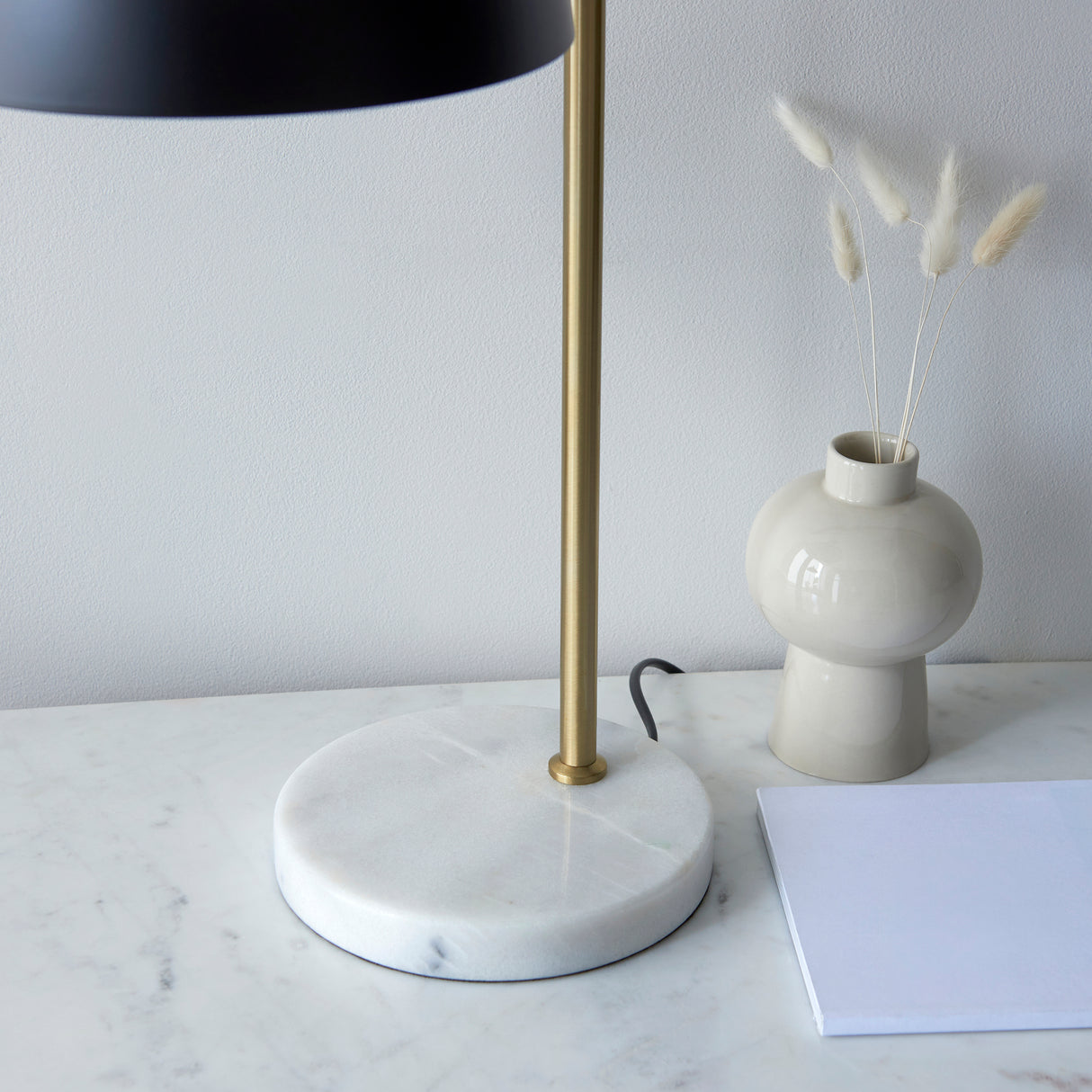 Endon Buchanan Task Table Lamp Black & Marble