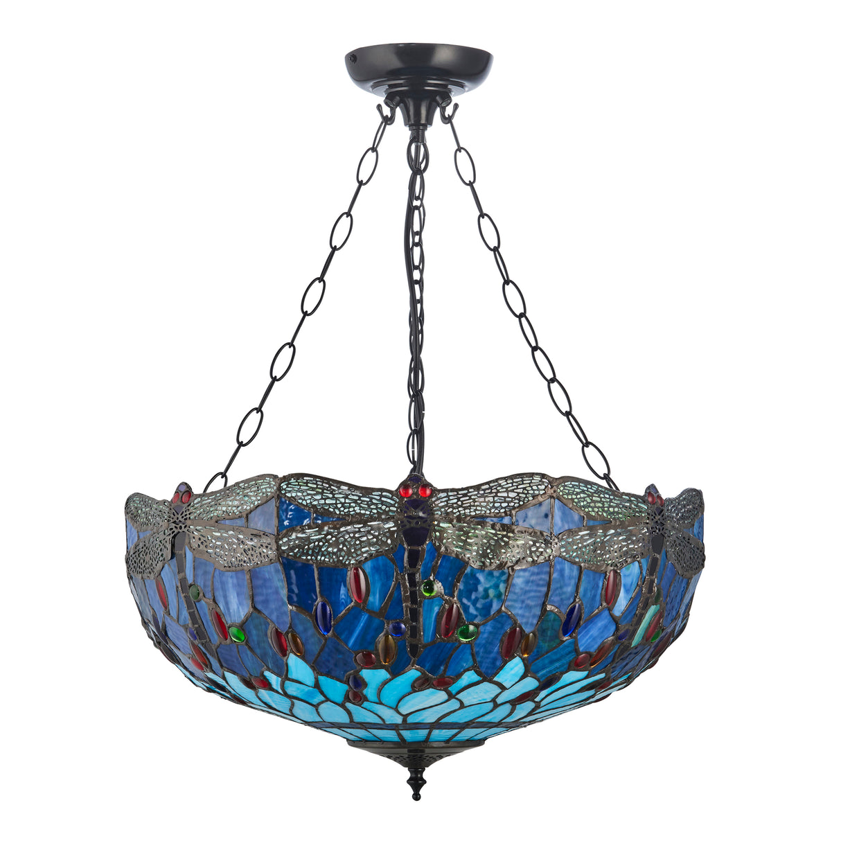Tiffany Dragonfly Blue Large Inverted 3lt Pendant