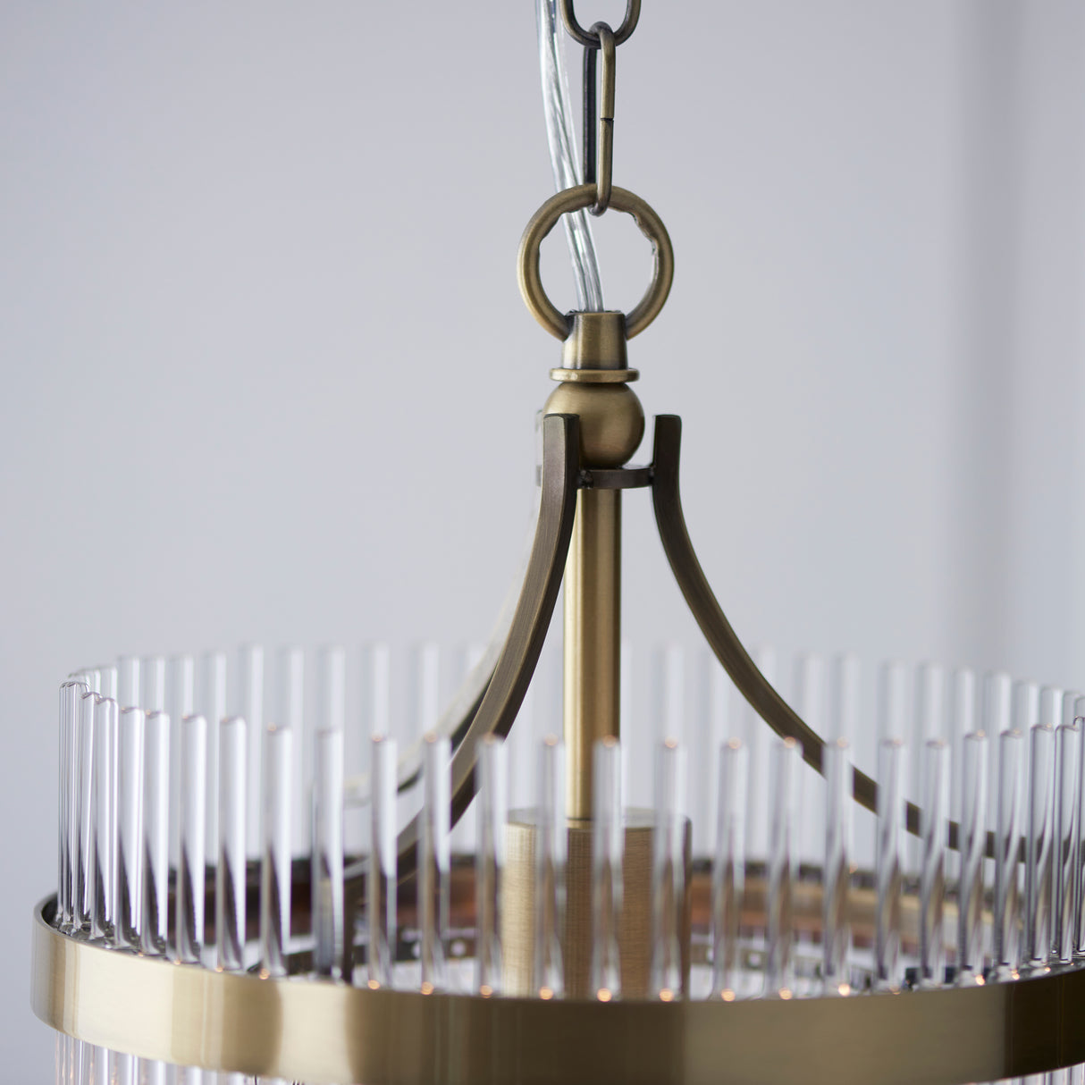 Endon Marietta Pendant Chandelier Antique Brass & Glass