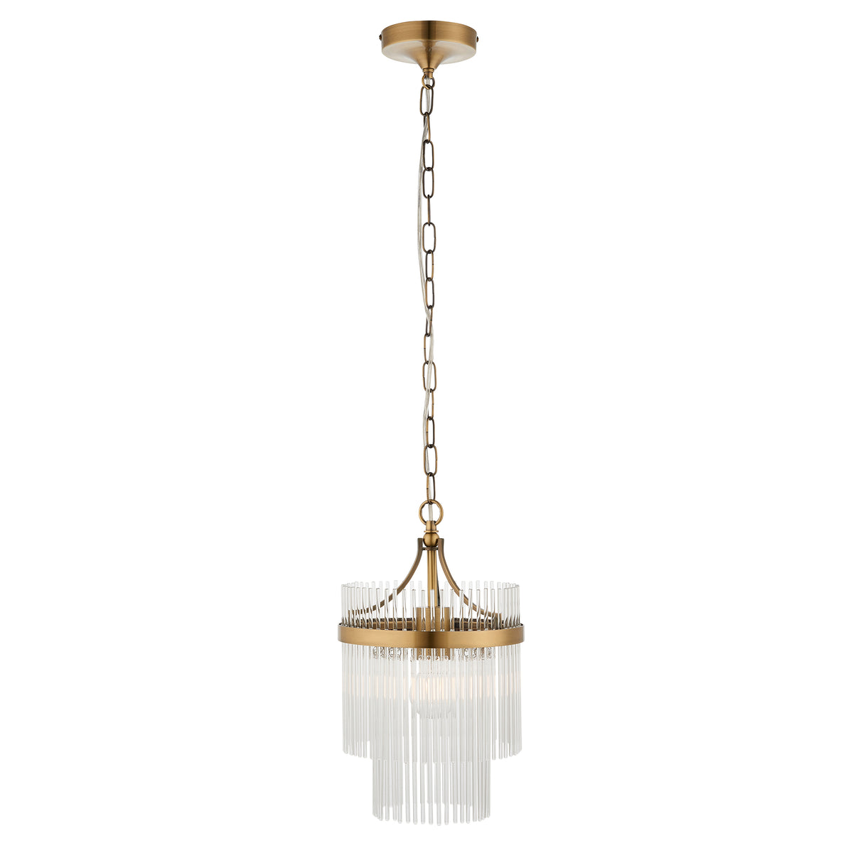 Endon Marietta Pendant Chandelier Antique Brass & Glass