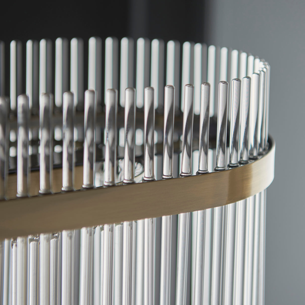 Endon Marietta 4lt Linear Chandelier Antique Brass & Glass