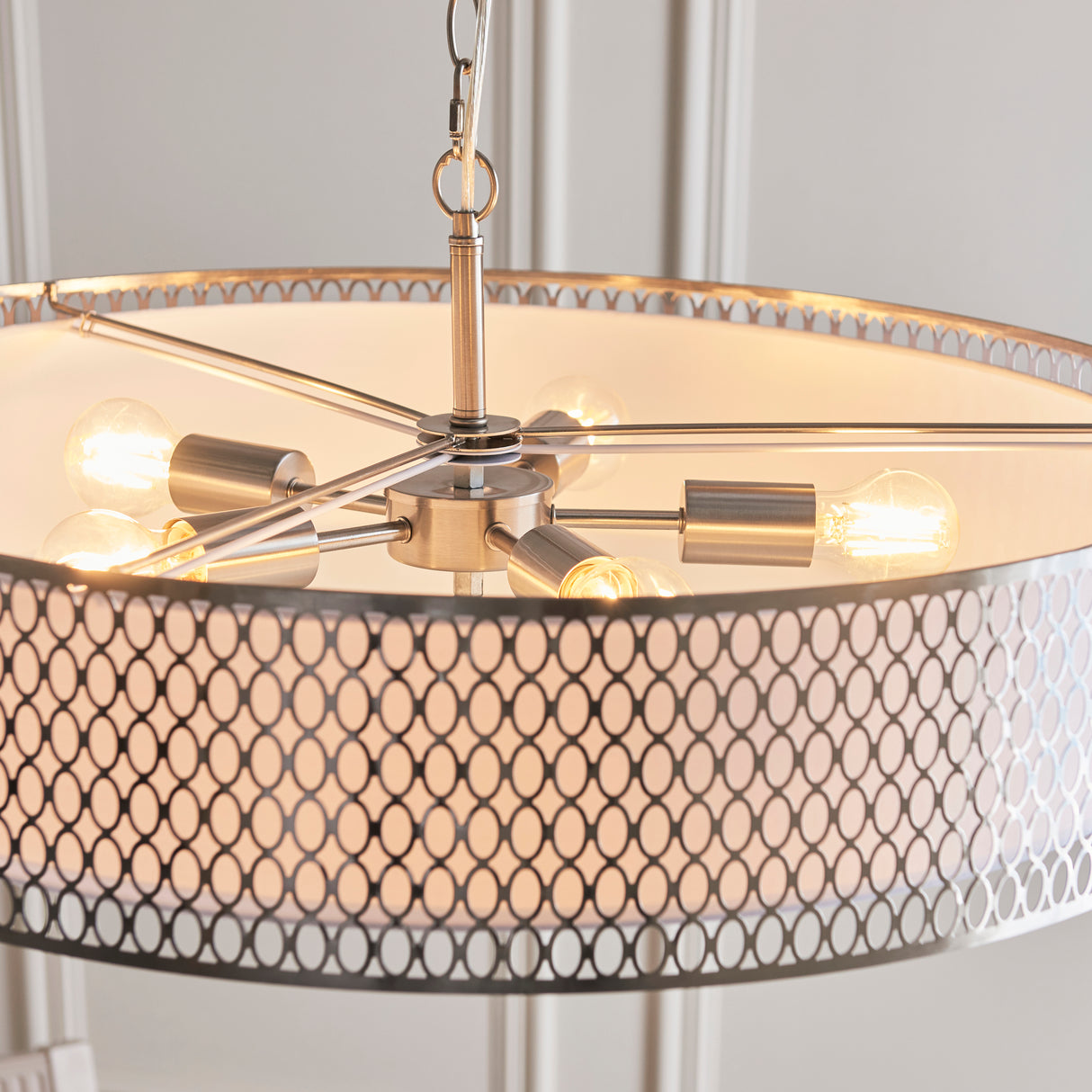 Endon Cordero Grand Pendant Satin Nickel