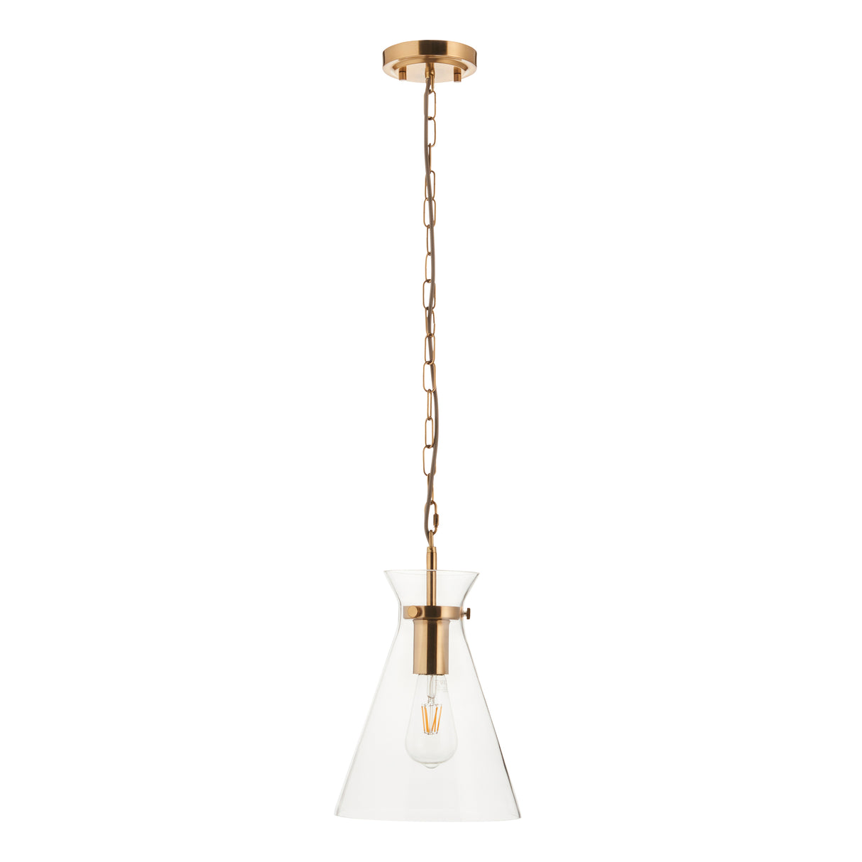 Endon Harlow Pendant Brushed Aged Brass