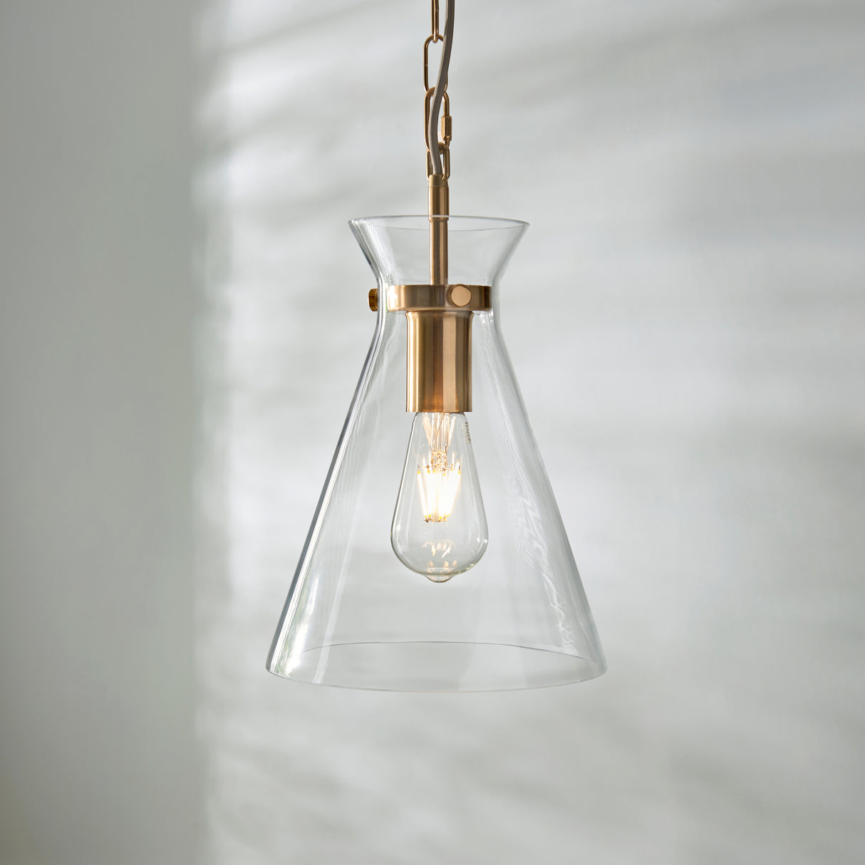 Endon Harlow Pendant Brushed Aged Brass