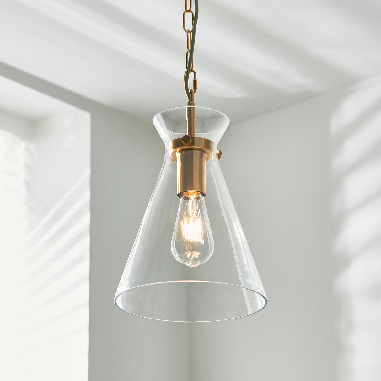 Endon Harlow Pendant Brushed Aged Brass