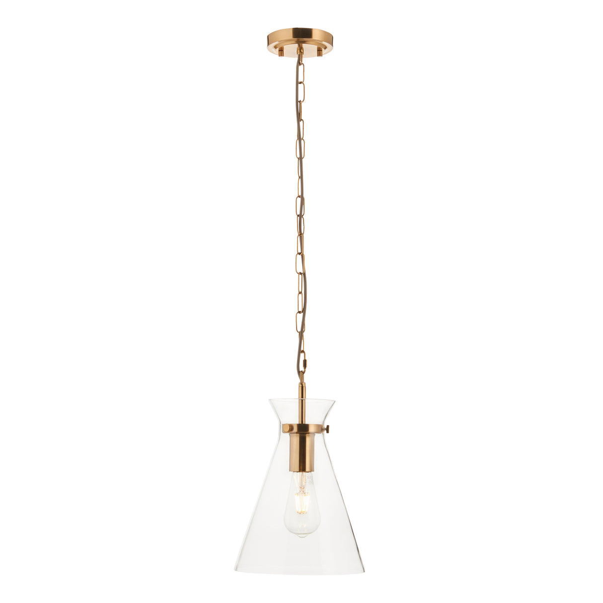 Endon Harlow Pendant Brushed Aged Brass