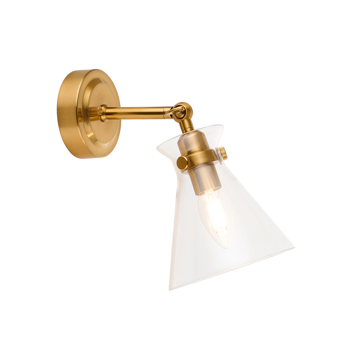 Endon Harlow Wall Light Brushed Aged Brass