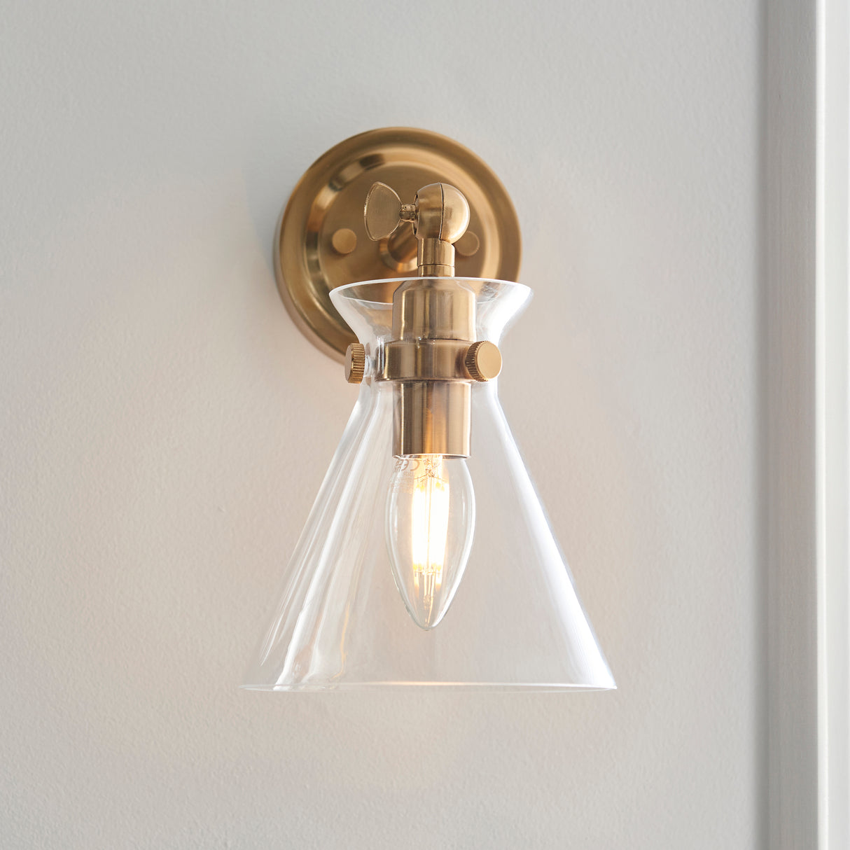 Endon Harlow Wall Light Brushed Aged Brass