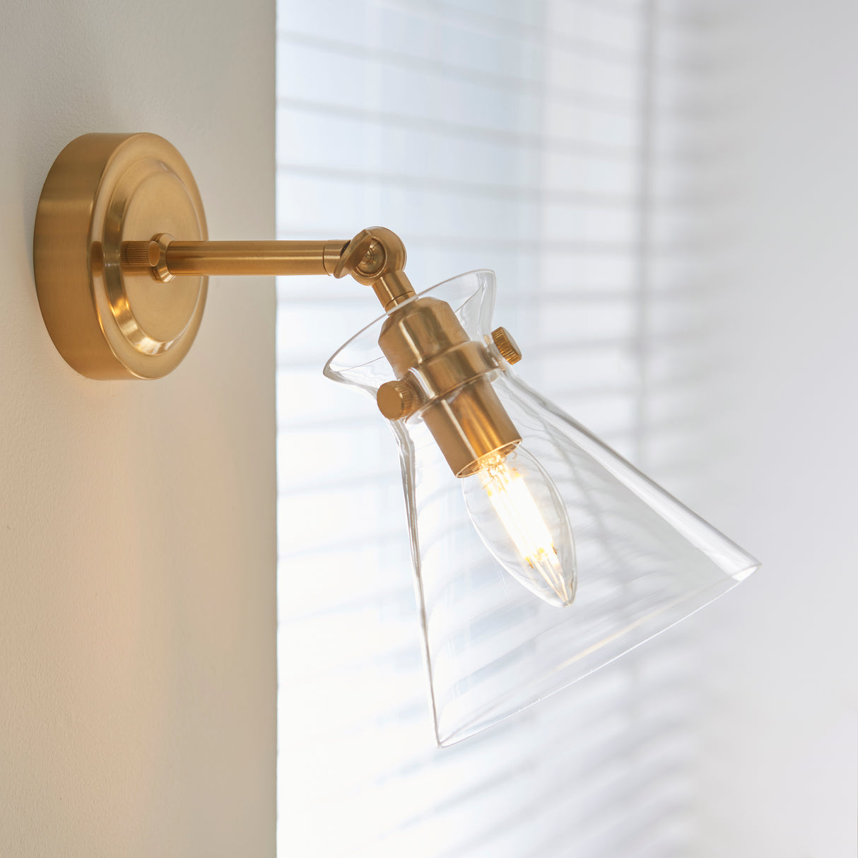 Endon Harlow Wall Light Brushed Aged Brass