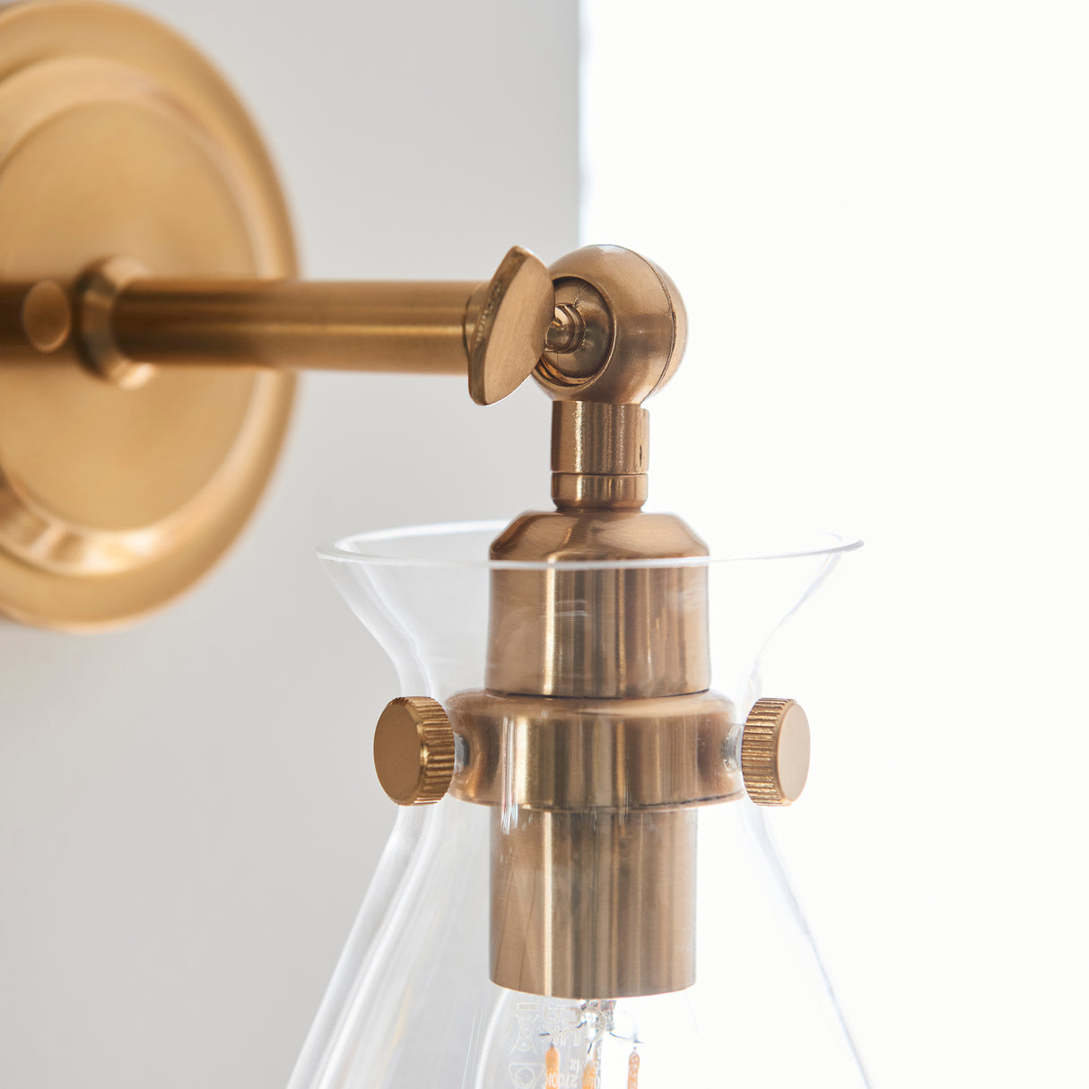 Endon Harlow Wall Light Brushed Aged Brass