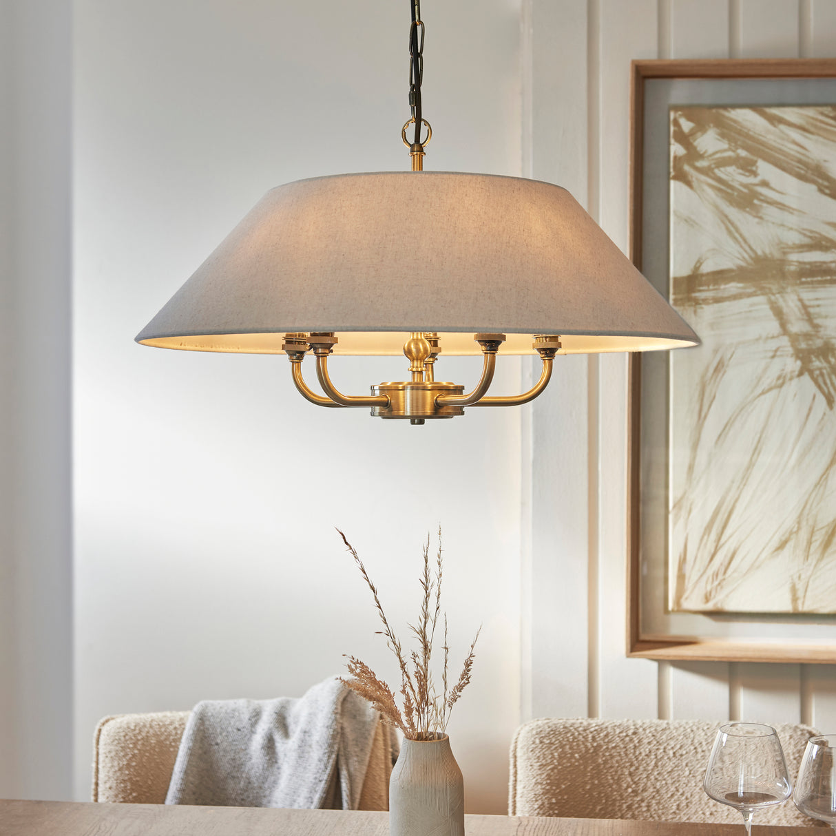 Endon Lille Pendant Chandelier Antique Brass