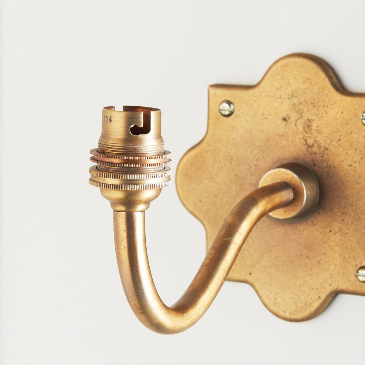 Endon Anvil Curve Wall Bracket Antique brass plate