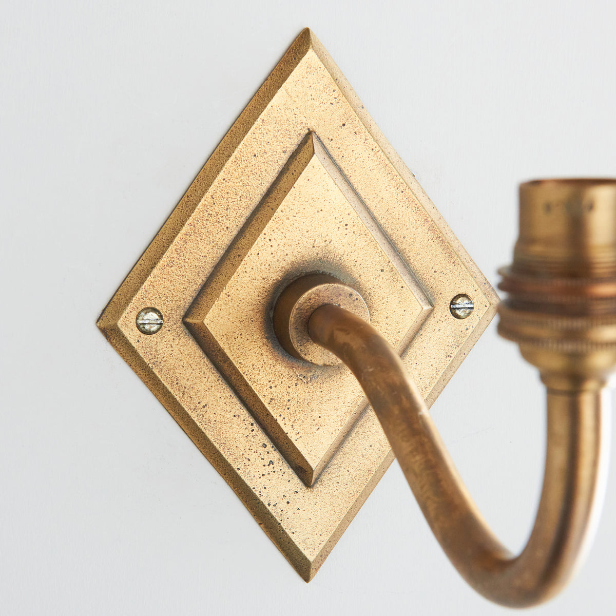 Endon Diamond Curve Wall Bracket Antique brass plate