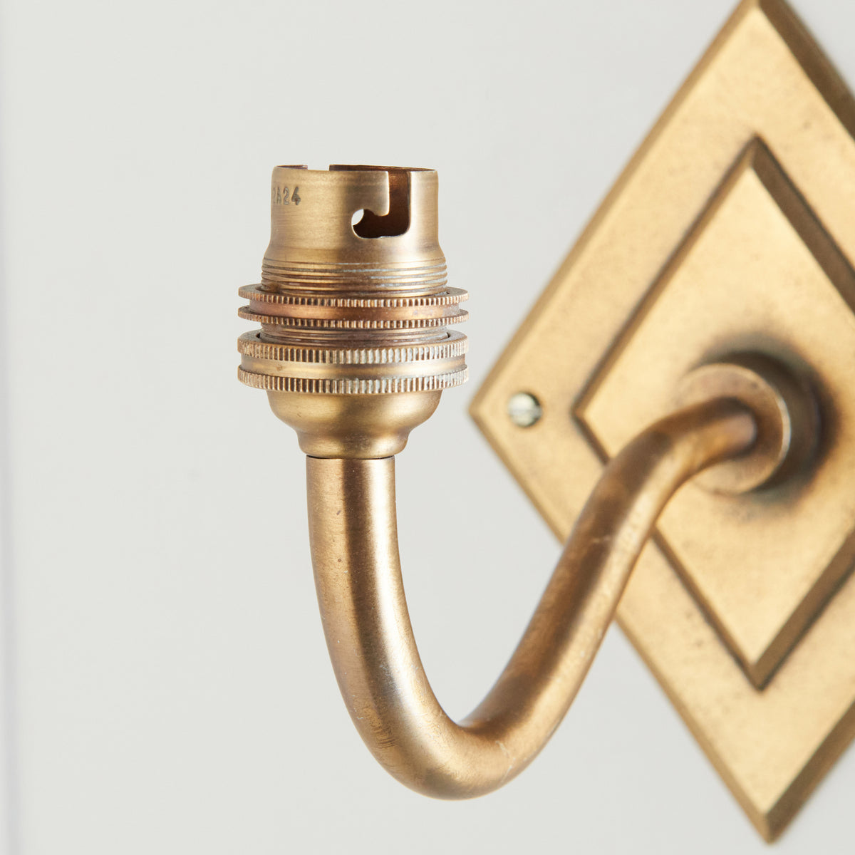 Endon Diamond Curve Wall Bracket Antique brass plate