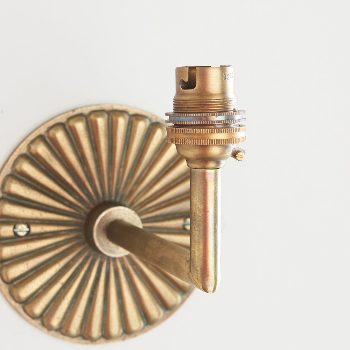 Endon Dahlia Angle Wall Fitting Antique brass plate