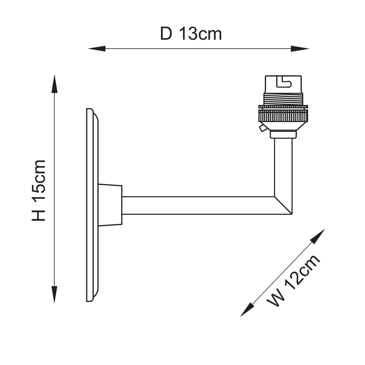 Endon Dahlia Angle Wall Fitting Antique brass plate