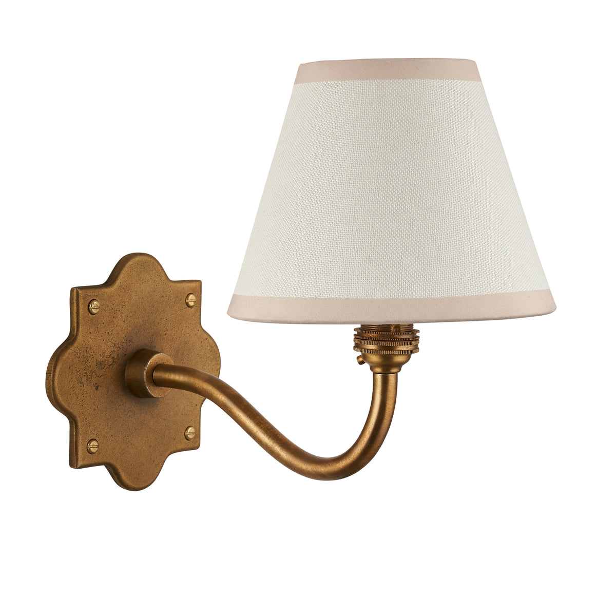 Endon Anvil Curve & Ivy 16cm Wall Antique brass & vintage white fabric