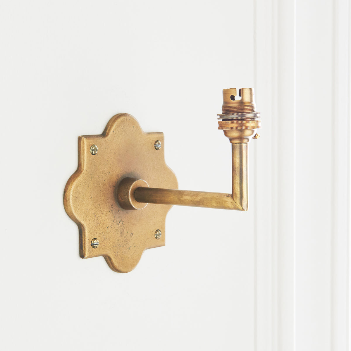 Endon Anvil Angle & Zigzag 16cm Wall Antique brass & cotswold green fabric