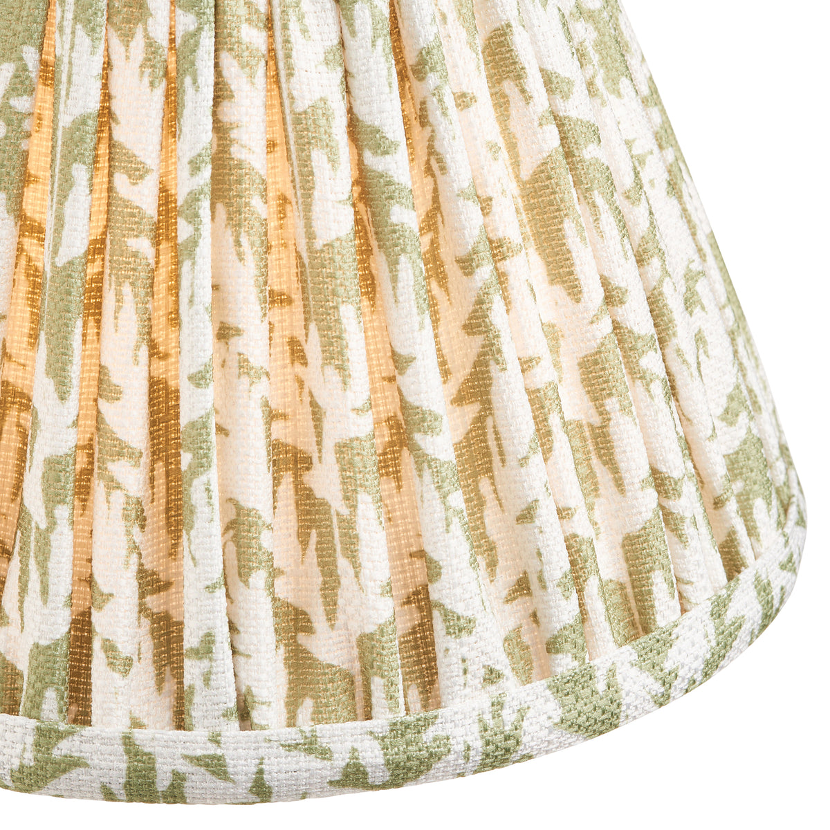 Endon Diamond Tall & Leaf 16cm Wall Antique brass & herb garden green fabric