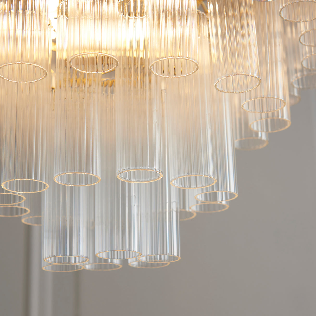 Endon Toulouse Chandelier Satin Brass & Ribbed Glass