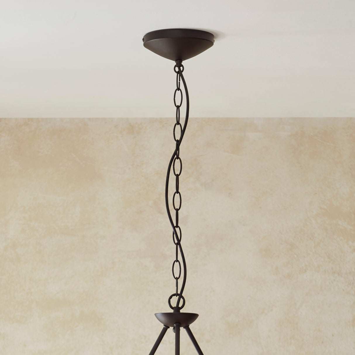 Endon Wriggle 3lt Pendant Matt black & natural raffia