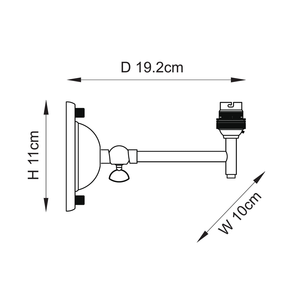 Endon Dome Fold Wall Fitting Brushed aged brass plate