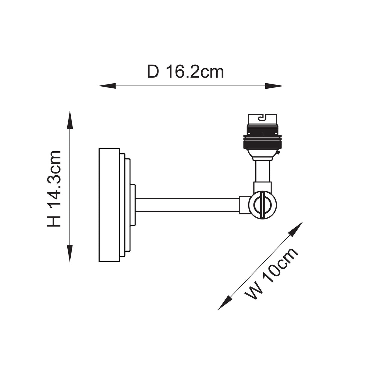 Endon Step Wing Wall Fitting Brushed aged brass plate