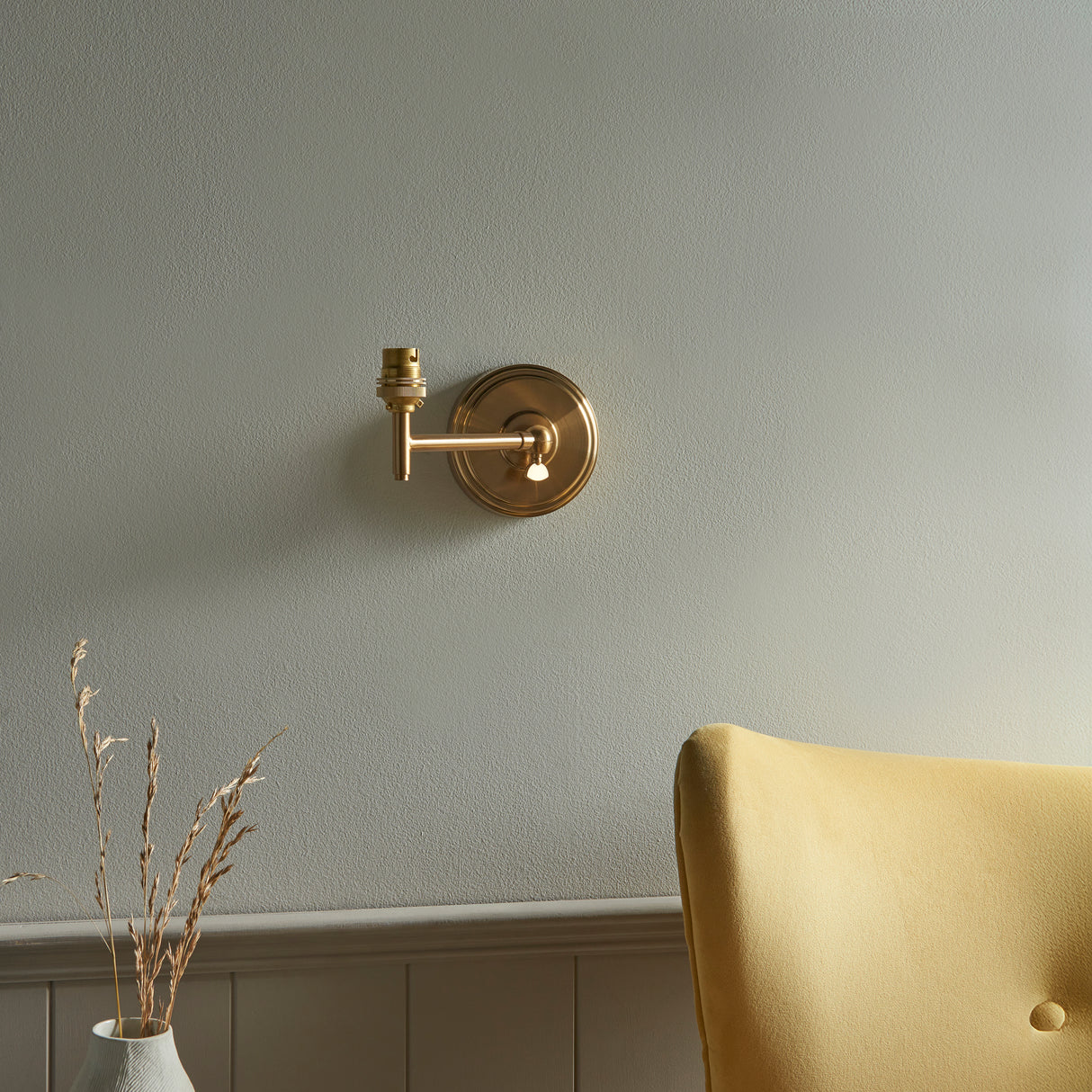 Endon Step Fold Wall Fitting Brushed aged brass plate