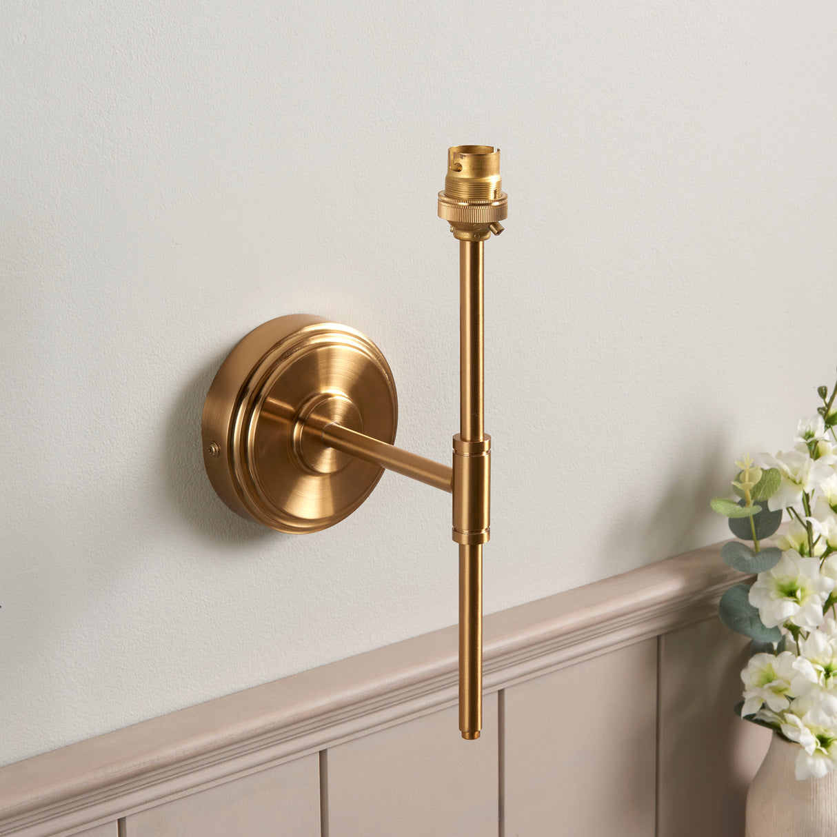 Endon Step T Bar Wall Fitting Brushed aged brass plate