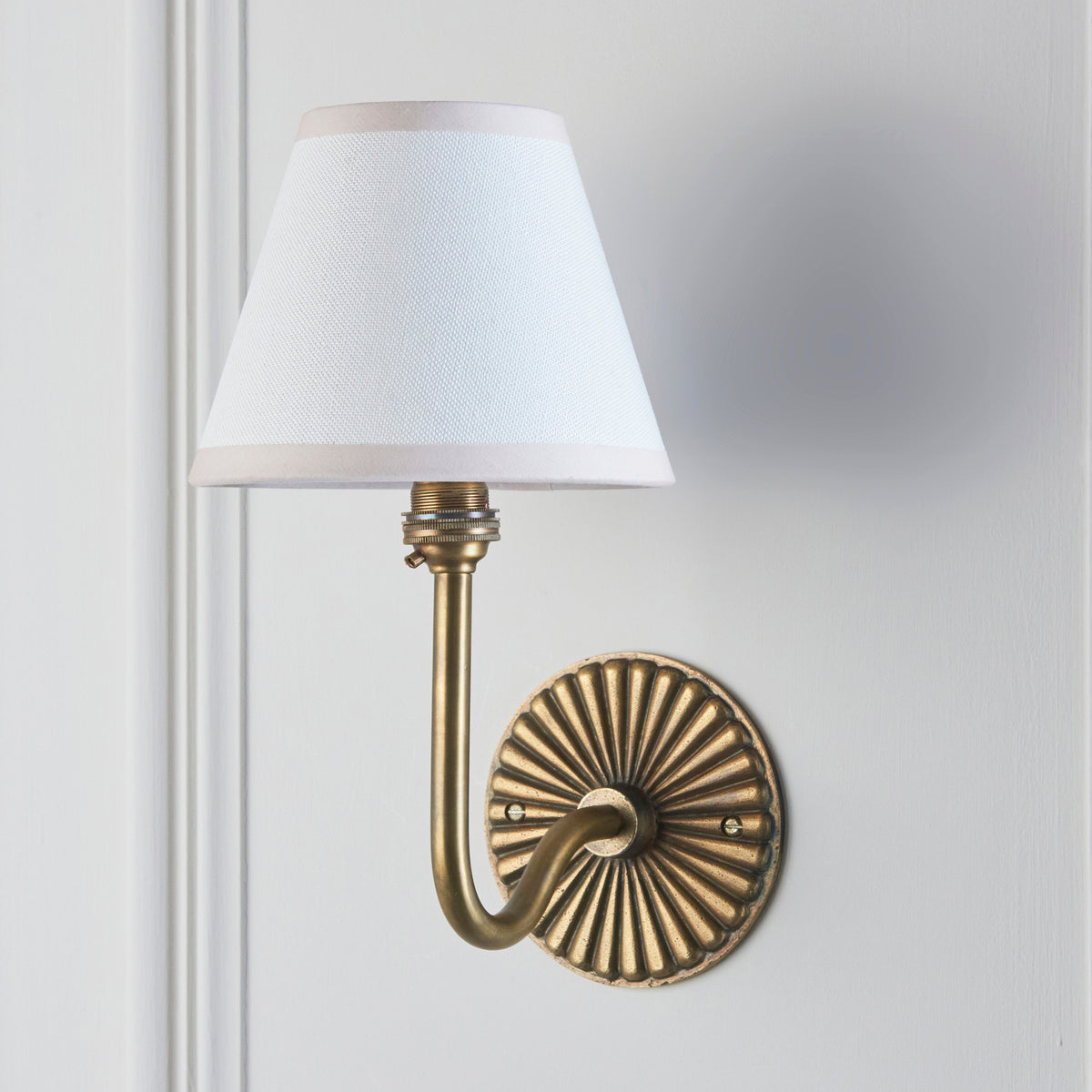 Endon Dahlia Swan & Ivy 16cm Wall Antique brass & vintage white fabric