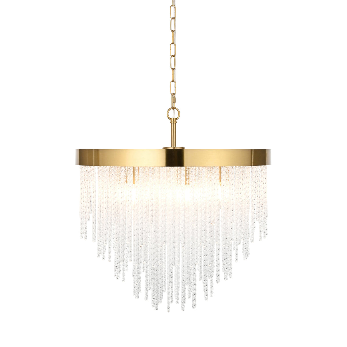 Endon Anistoria 5Lt Pendant Brushed aged brass plate & clear glass