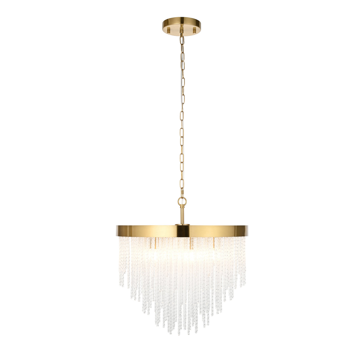 Endon Anistoria 5Lt Pendant Brushed aged brass plate & clear glass