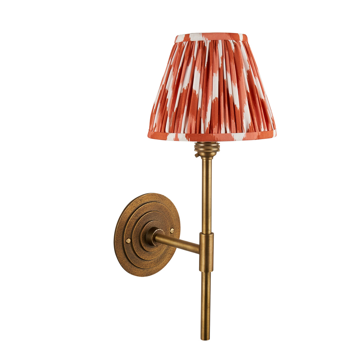 Endon Halo Tall & Zigzag 16cm Wall Antique brass & apricot orange fabric