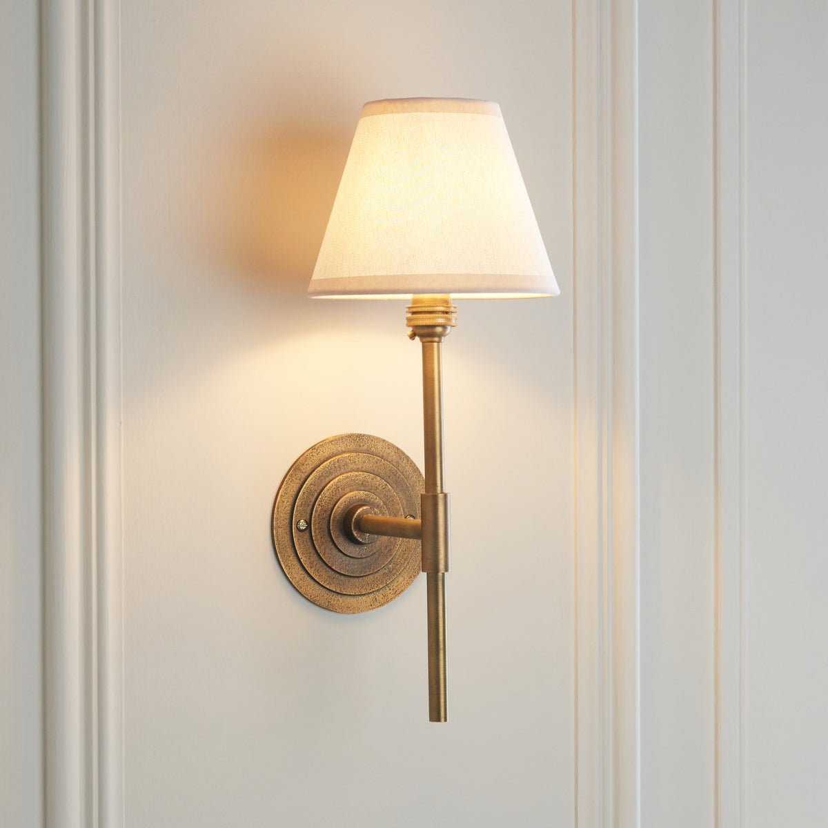Endon Halo Tall & Ivy 16cm Wall Antique brass & vintage white fabric