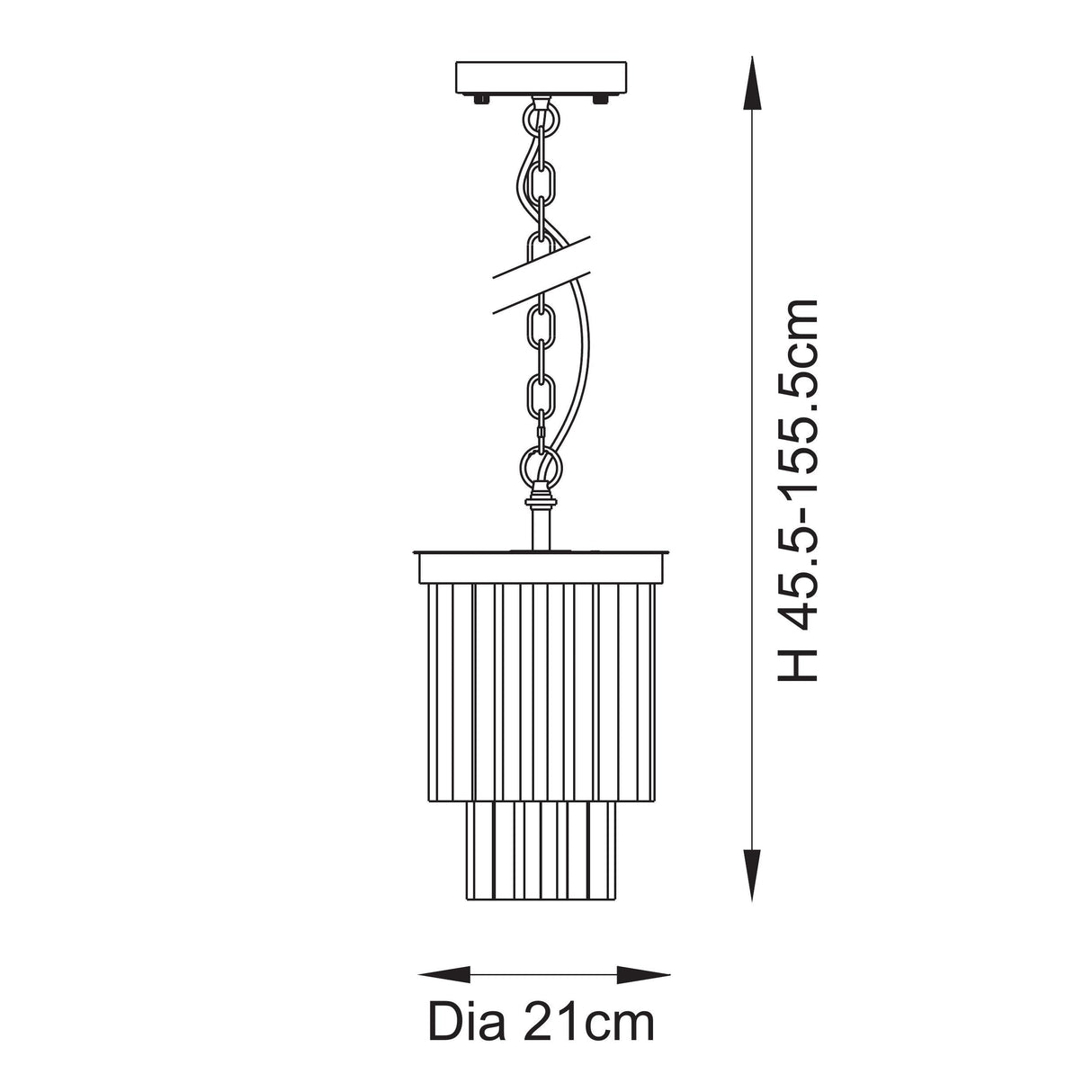 Endon Conaston Pendant Brushed aged brass plate & clear cut glass