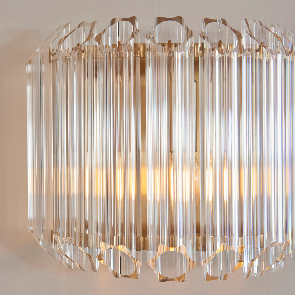 Endon Valentina Wall Brushed aged brass plate & clear glass