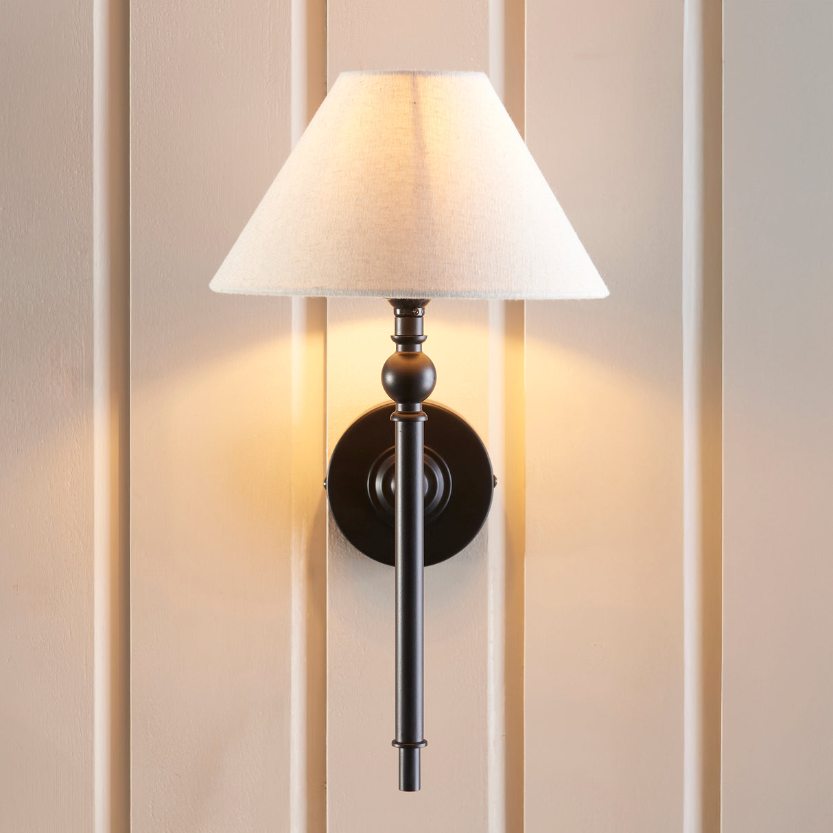 Endon Lille Wall Light Matt Black with Shade