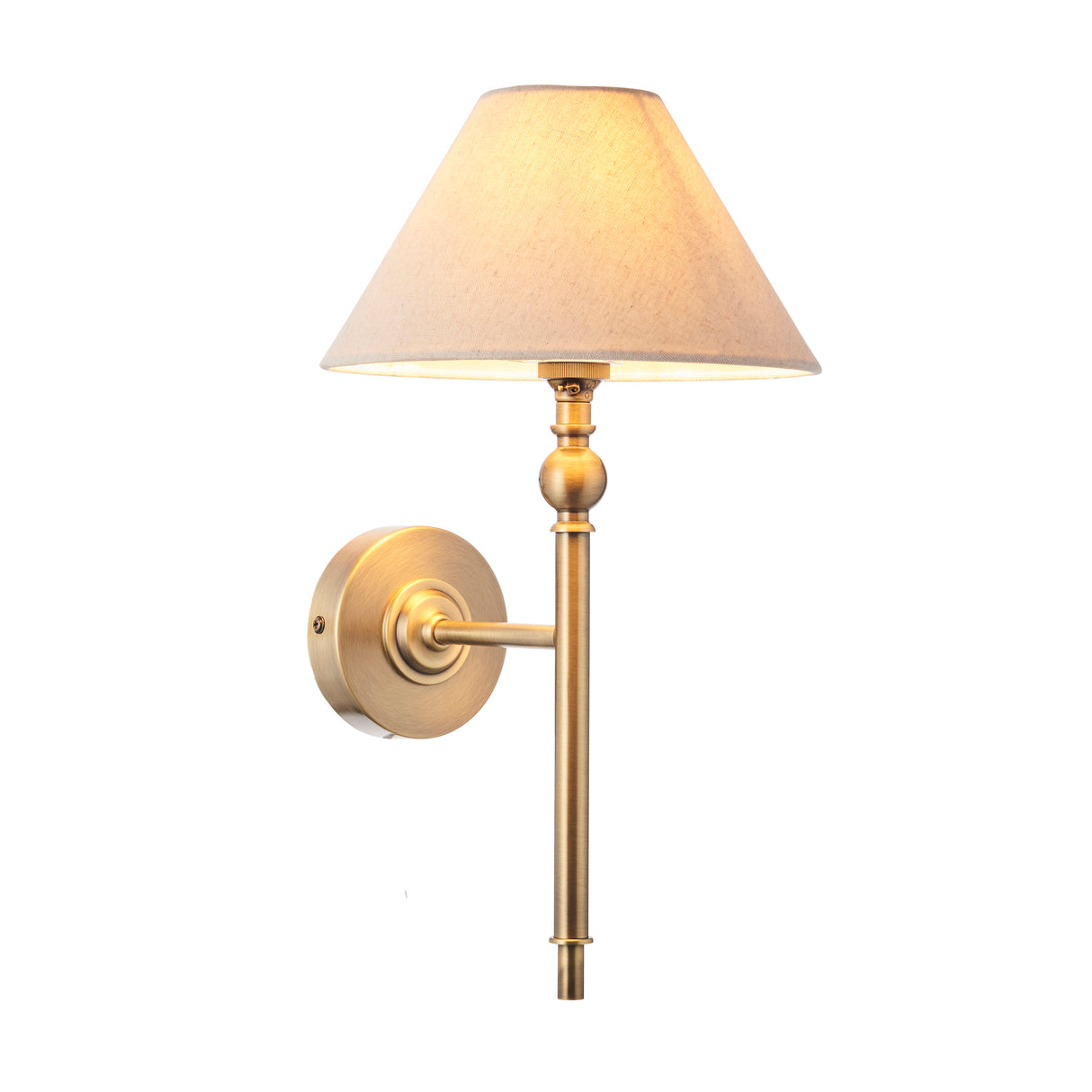 Endon Lille Wall Light Antique Brass with Shade
