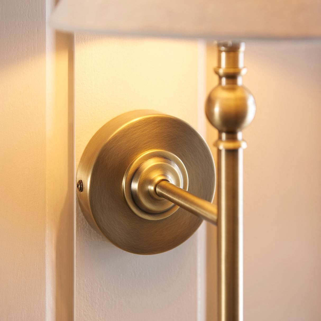 Endon Lille Wall Light Antique Brass with Shade