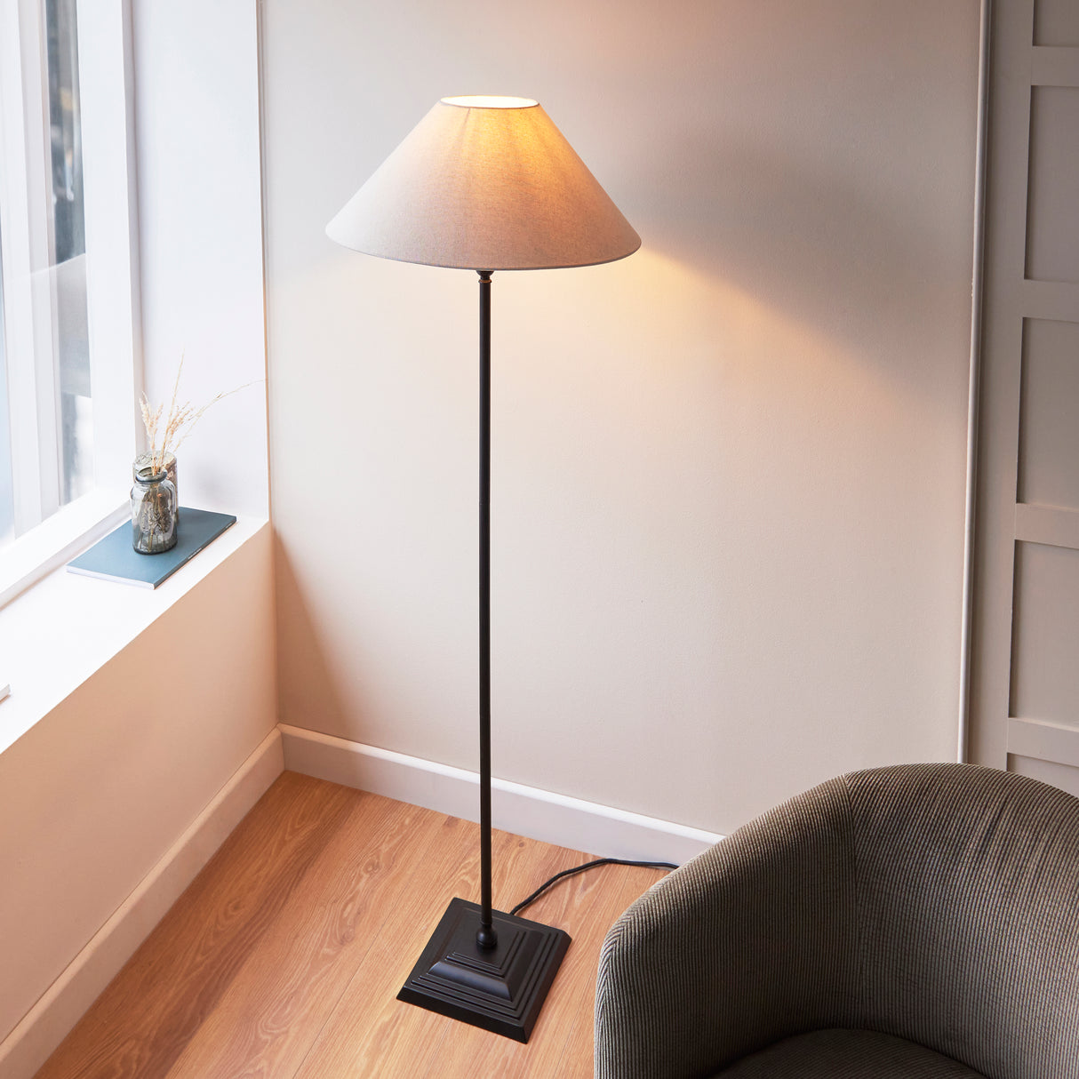 Endon Lille Floor Lamp Matt Black with Shade