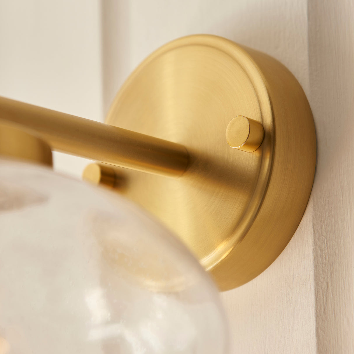 Endon Jacob Wall Warm brass plate & clear bubble glass