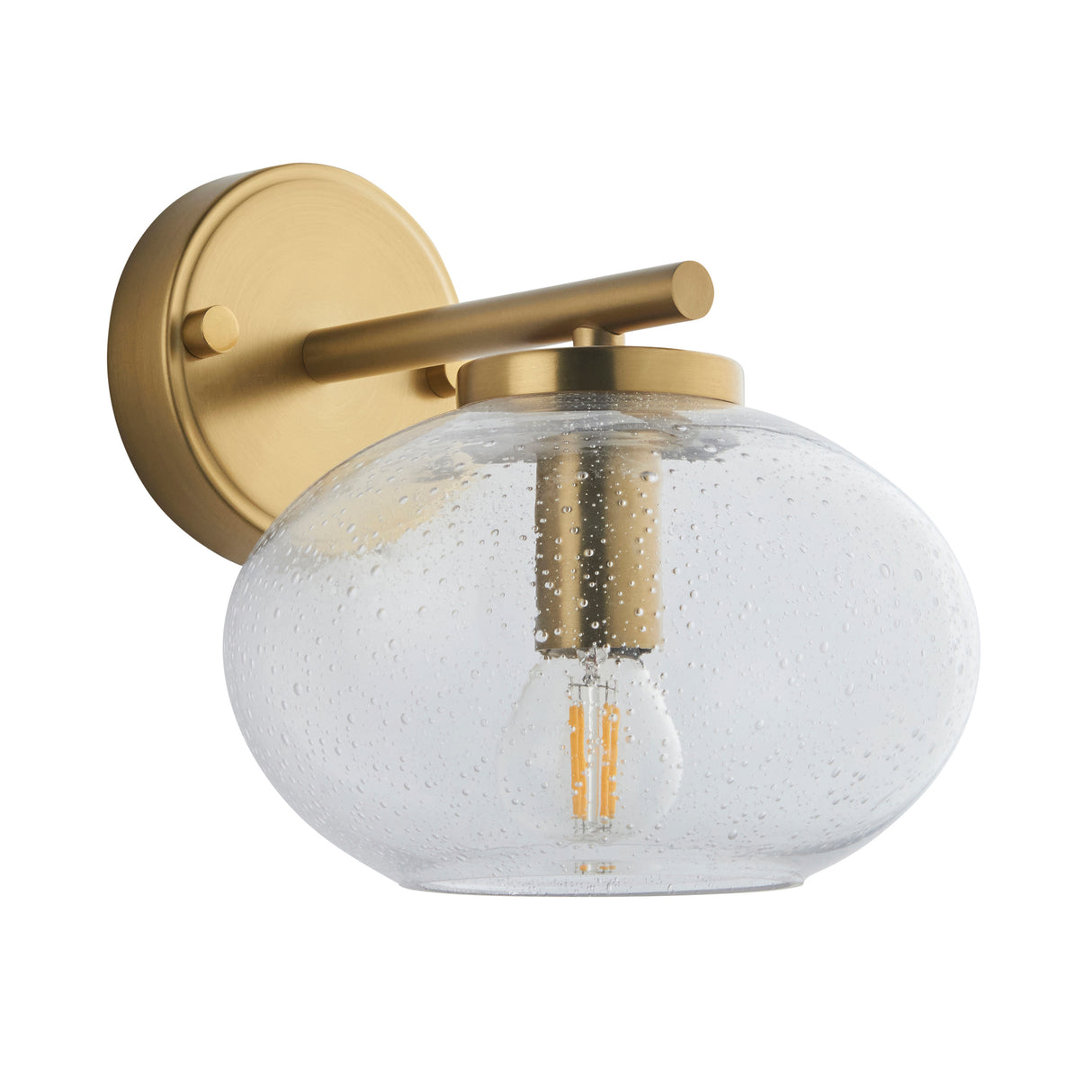 Endon Jacob Wall Warm brass plate & clear bubble glass