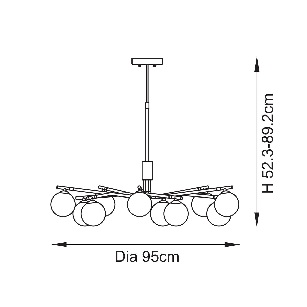 Endon Aaron 10lt Pendant Brushed aged brass plate & matt opal glass