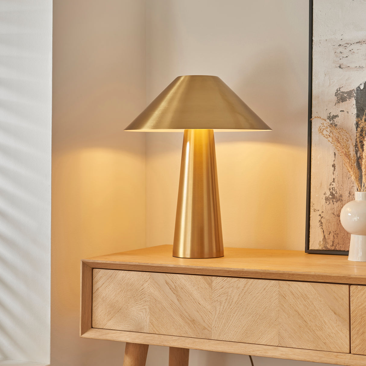 Endon Isak Table Lamp Brushed Aged Brass
