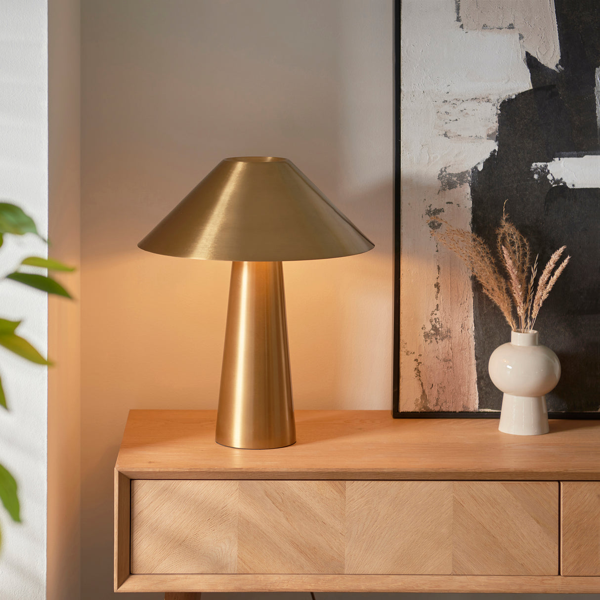 Endon Isak Table Lamp Brushed Aged Brass