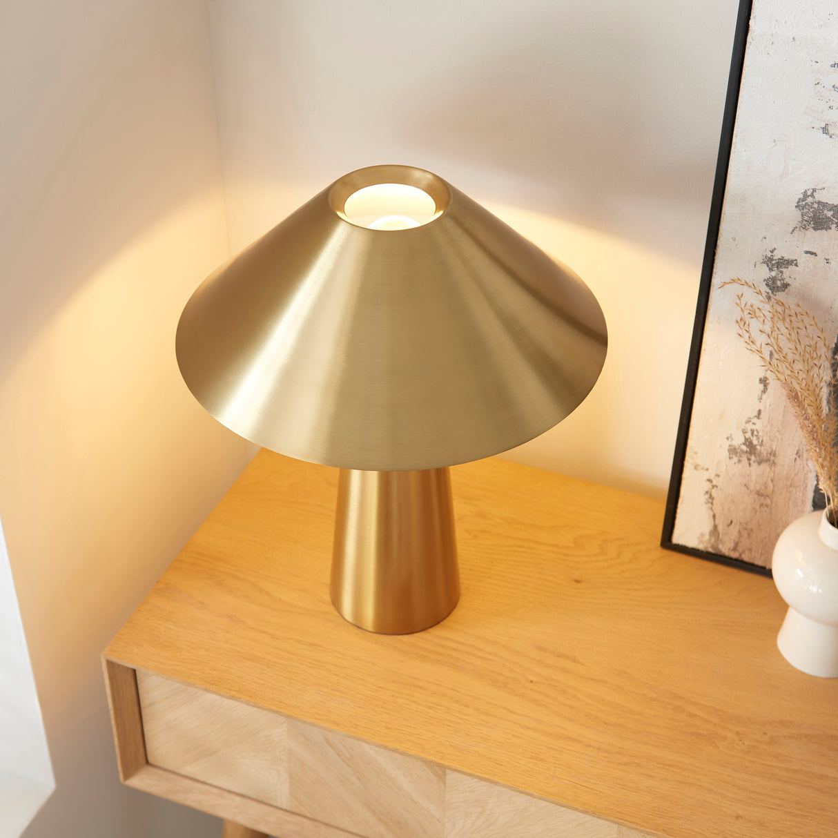 Endon Isak Table Lamp Brushed Aged Brass