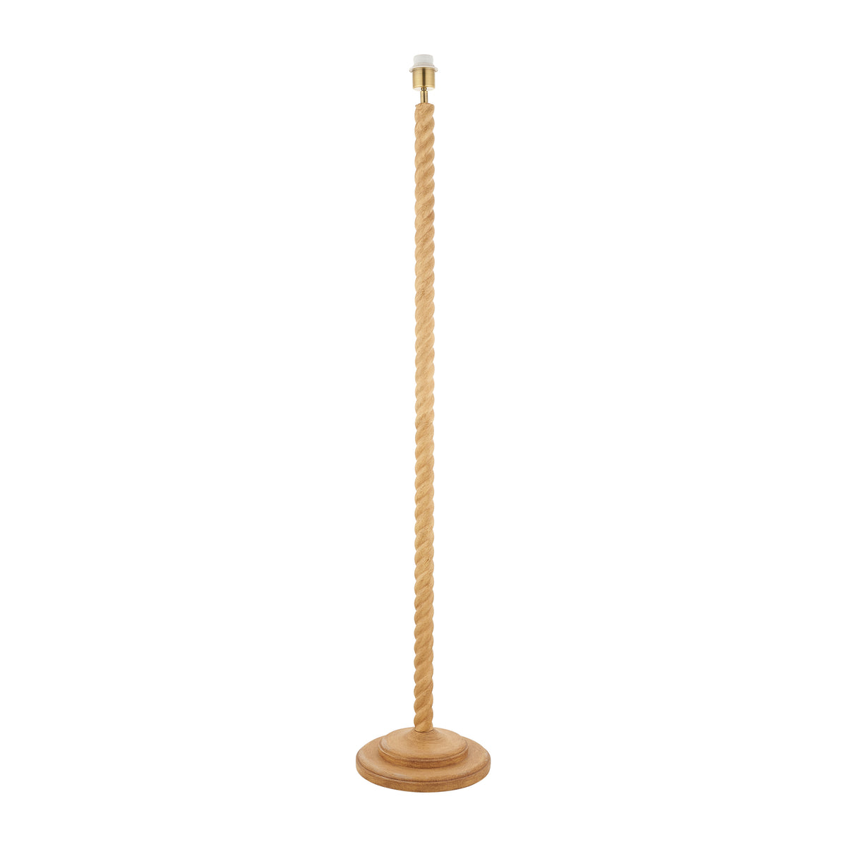 Endon Twist Floor base Oak effect resin & antique brass plate